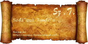 Szügyi Tamás névjegykártya